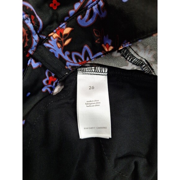 WeWoreWhat Danielle Bernstein Womens Pants Black Paisley Ankle Flare Size 26 - Picture 7 of 10